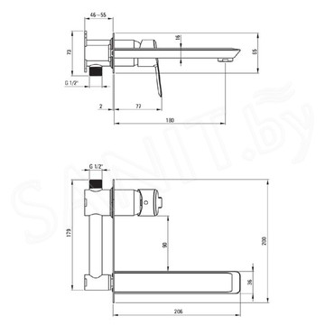 Смеситель встраиваемый Deante Arnika Gold BR BQA R54L