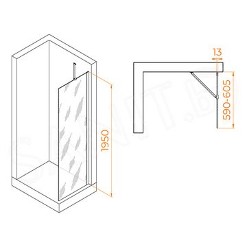 Душевая стенка RGW Walk In WA-110 прозрачная