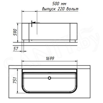 Ванна из искусственного камня Belux Атланта BA-1700 с подставкой, белая матовая Solid Surface