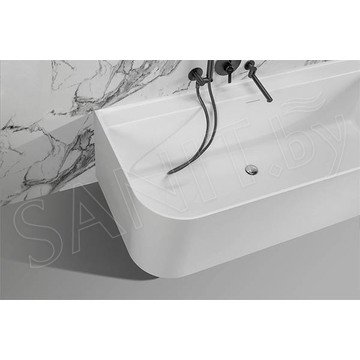 Ванна из искусственного камня Belux Атланта BA-1700 с подставкой, белая матовая Solid Surface