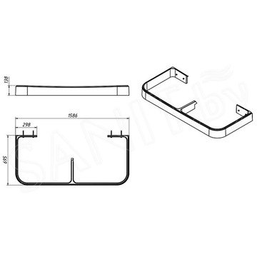 Ванна из искусственного камня Belux Атланта BA-1700 с подставкой, белая матовая Solid Surface