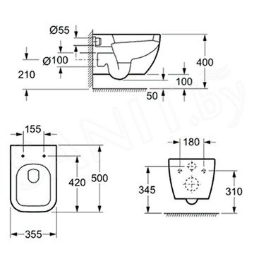 Комплект инсталляции Roxen StounFix Dual Fresh с удлиненными креплениями, кнопкой смыва в цвете золото и унитазом Lavinia Boho One Rimless 3302004R