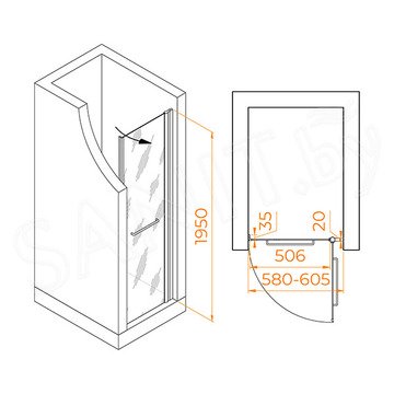 Душевая дверь RGW Passage PA-103Gb матовая