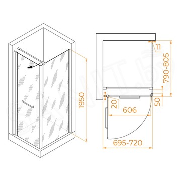 Душевой уголок RGW Passage PA-148 70 (PA-103+Z-050-2+O-104)