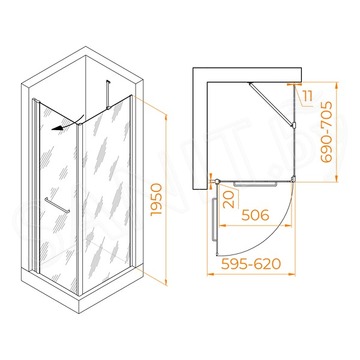 Душевой уголок RGW Passage PA-148 60 (PA-103+Z-050-2+O-204)