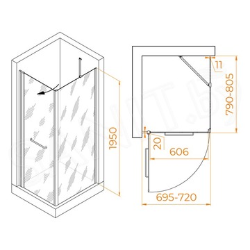 Душевой уголок RGW Passage PA-148 70 (PA-103+Z-050-2+O-204)