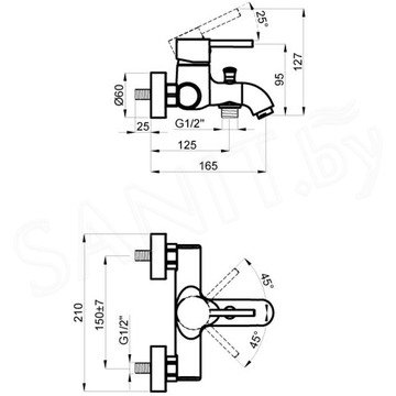 Смеситель для ванны Azario Tasco AZ-15160511