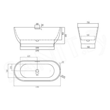 Ванна из искусственного камня Abber Frankfurt AM9941MBG