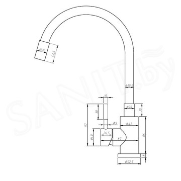 Смеситель для кухонной мойки Esko Snake K44 B