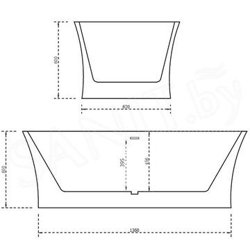 Акриловая ванна Abber AB9201-1.6