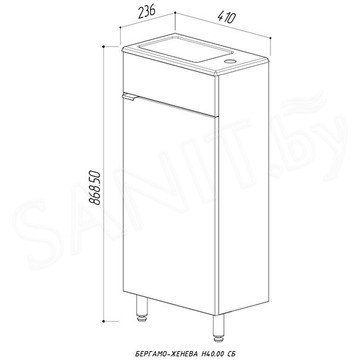 Тумба под умывальник Belux Бергамо-Женева Н 40