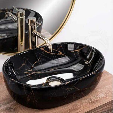 Умывальник Rea Amelia black marble shiny U8000