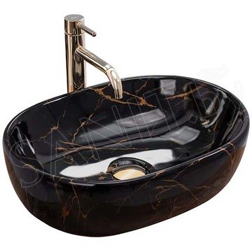 Умывальник Rea Amelia black marble shiny U8000