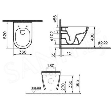 Подвесной унитаз Vitra S50 7740B003-0850 с функцией биде