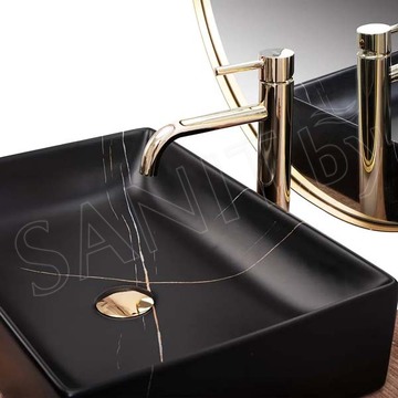 Умывальник Rea Inga black marble matt U8006