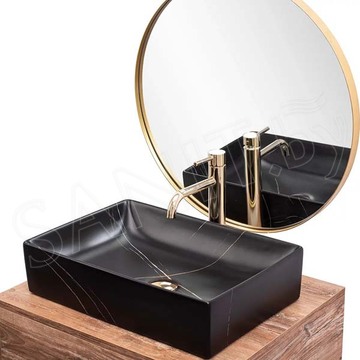 Умывальник Rea Inga black marble matt U8006