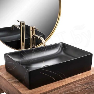 Умывальник Rea Inga black marble matt U8006