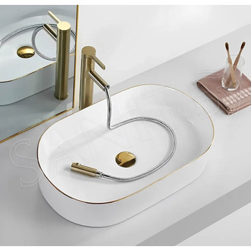 Умывальник Rea Nadia gold edge U1063