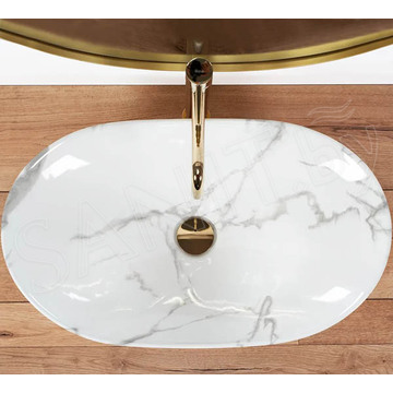 Умывальник Rea Royal Marmo Shiny U8009 / Statuario Marble Matt U8010