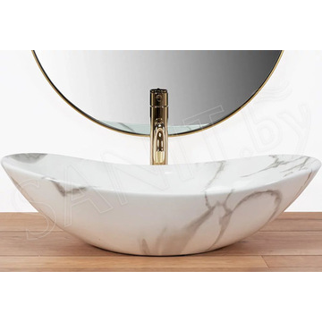 Умывальник Rea Royal Marmo Shiny U8009 / Statuario Marble Matt U8010