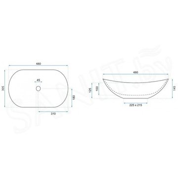 Умывальник Rea Royal Mini Aiax Shiny U5063