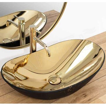Умывальник Rea Royal in Gold marble black matt U8007 / In Black Marble Gold U8008