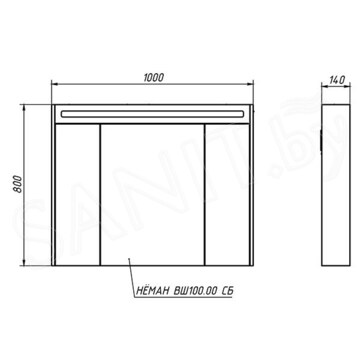 Шкаф-зеркало Belux Неман ВШ 100 / 110 / 120