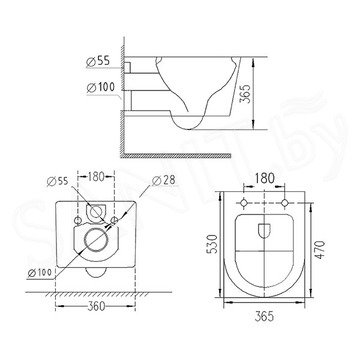 Комплект инсталляции AlcaPlast AM101/1120 Sadromodul с ароматизатором, кнопкой M570 / M571 / M572 / M578 и унитазом Roxen Vortex Tornado 530160-01