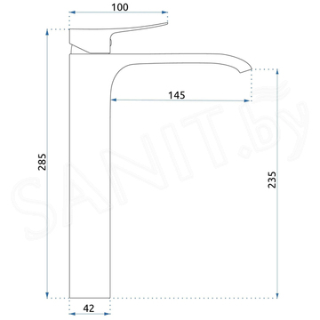 Смеситель для умывальника Rea Dart black matt REA-B0670