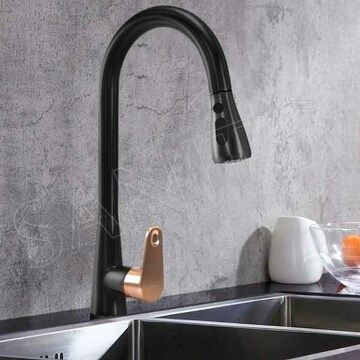 Смеситель для кухонной мойки Rea Mild black matt rose gold REA-B4801