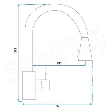 Смеситель для кухонной мойки Rea Cross black REA-B5309