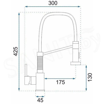 Смеситель для кухонной мойки Rea Spring Nikiel matt REA-B4806 / Chrome REA-B9145