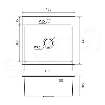 Кухонная мойка GranFest GF-4844 PVD графит