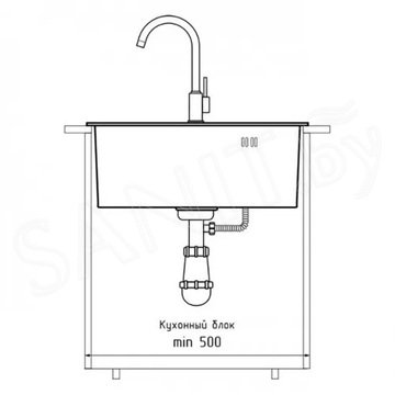 Кухонная мойка GranFest GF-4844 PVD графит