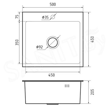 Кухонная мойка GranFest GF-5045 / GF-5050 / GF-6045 / GF-6545 PVD графит