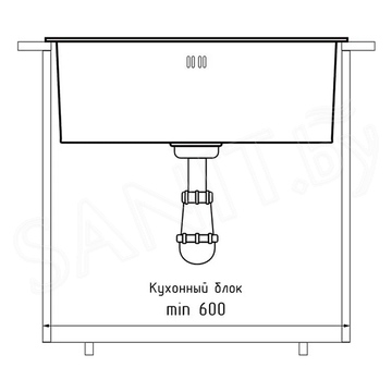 Кухонная мойка GranFest GF-5344 PVD графит