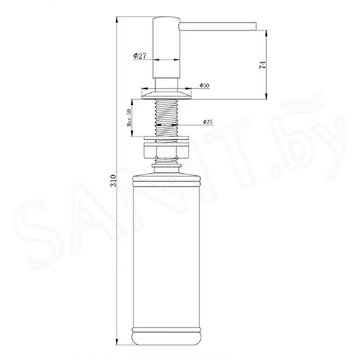 Дозатор для моющих средств Paulmark Brevit D005-431(WH)