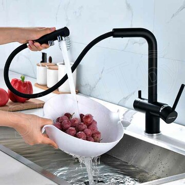 Смеситель для кухонной мойки Paulmark Serpentine Se213222-401(AN) с подключением к фильтру воды