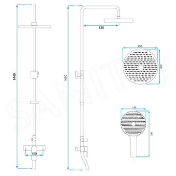 Душевая стойка Rea Bloom chrom white P9527