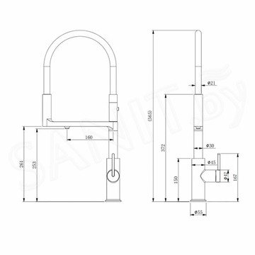 Смеситель для кухонной мойки Paulmark Tornado To213402-Ni / To213402-CR с подключением к фильтру воды
