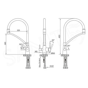 Смеситель для кухонной мойки Paulmark Siegen Si213111-431TW(WH) с подключением к фильтру воды