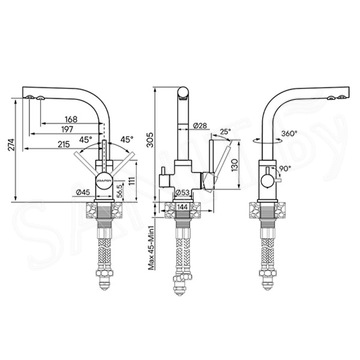 Смеситель для кухонной мойки Paulmark Essen Es213011-431TW(WH) / Es213011-BE с подключением к фильтру воды