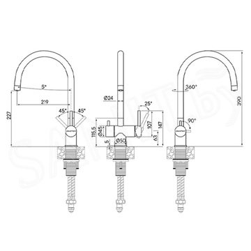 Смеситель для кухонной мойки Paulmark Heller He213218-BG с подключением к фильтру воды