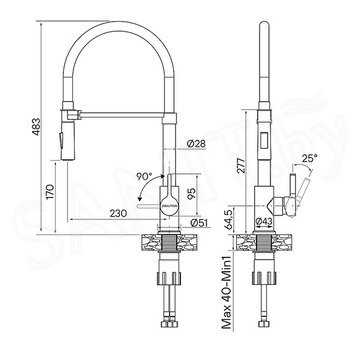 Смеситель для кухонной мойки Paulmark Halt Ha214021-401 (AN)