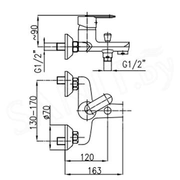Смеситель для ванны Armatura Cyrkon 584-010-00