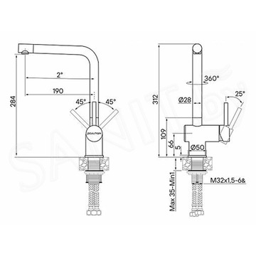 Смеситель для кухонной мойки Paulmark Spring Sp212067-SS(BS)