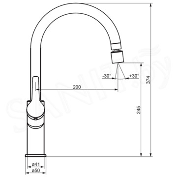 Смеситель для кухонной мойки Damixa Eclipse 310722000 с двухрежимным регулируемым аэратором