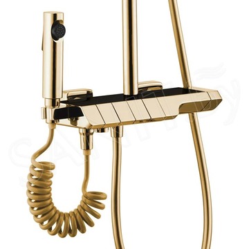 Душевая стойка Rea Rob Gold REA-P6625 / Gold matt REA-P6623 с термостатом