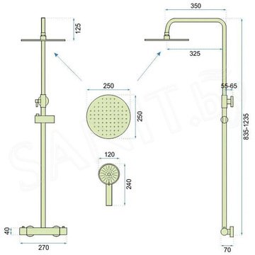 Душевая стойка Rea Vincent Nikiel Matt REA-P6603 с термостатом