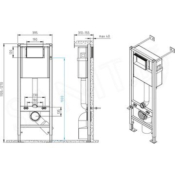 Комплект инсталляции Cersanit Carina XL CO DPL EO / 64119